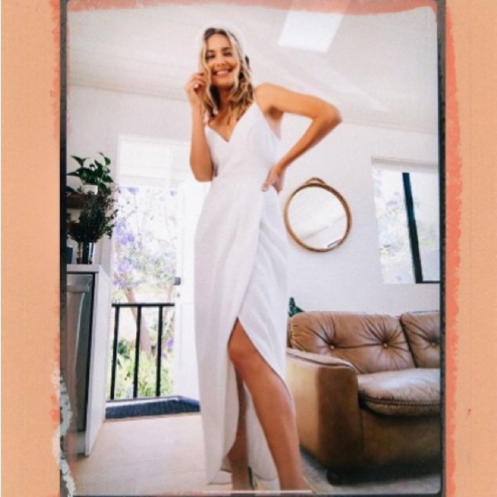 Anthropologie BHLDN Caron Ivory Bridal Midi Dress Size 6 Wedding NWT - Picture 2 of 12